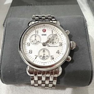 Michele CSX Chronograph Watch. Swiss made. Stainless Steel band.